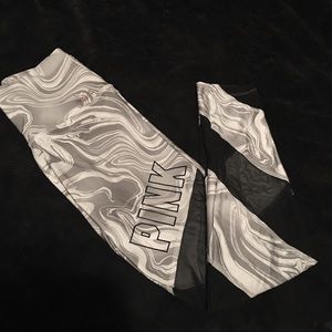Silver and White Victoria’s Secret Pink Leggings